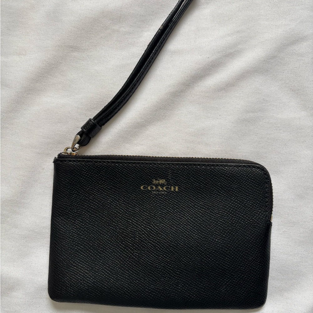 Coach Black Zip-Around Wristlet